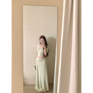 Summer Slim Fit Short TEE and Midi Skirt Suit