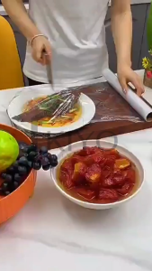 KIYO Plastik Pelindung Makanan / Karet Plastik Penutup Makanan Buah Buahan Anti Debu Serbaguna