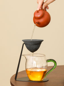 Integrated Small Qingkan Gongfu Tea Set Ceramic Handmade Tea Brewing Tool Tea Water Separation Tea Strainer Perfect for Tea Lovers
