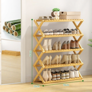 Multilayer Wooden Easy-install Shoe Rack Foldable