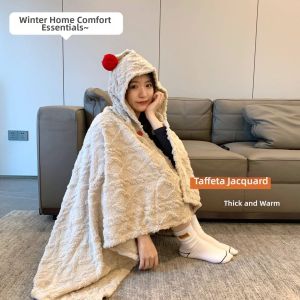 Thickened Velvet Nap Shawl Blanket