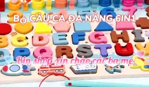 Bộ Bảng Gỗ Câu Cá 7 Trong 1 Và Ghép Hình Học Chữ Số Chữ Cái Phương Tiện Phát Triển Trí Tuệ Đồ Chơi Nhận Thức Cho Trẻ