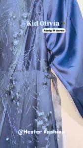 Baju Gamis Anak Perempuan Olivia Kids: Bahan Satin Velvet Import & Aplikasi Tile Mutiara