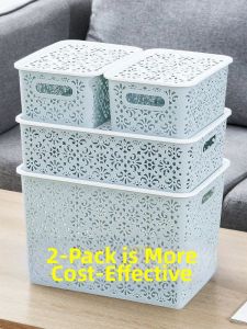 Transparent Breathable Lattice Grid Kitchen Storage Box