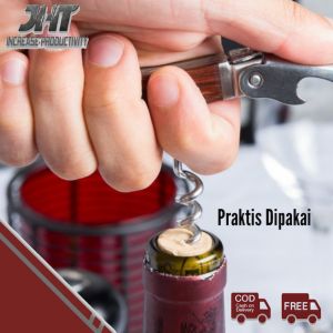 JHT Pembuka Tutup Botol Wine Bir Minuman Anggur Stainless Steel Wine Opener 3 in 1