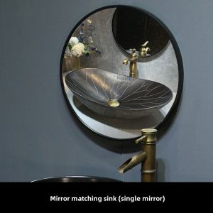 Ingot Retro Black Lotus Wash Basin Creative New Chinese Style Ceramic Washbasin For Home Art Table Basin Antique