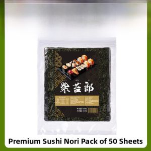 Sushi Seaweed Kit Full Set Tools Large Size 50 Sheets Make Nori Material Rice Vinegar Pack Home Use Ready to Eat