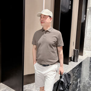 Daddys Short Sleeve T-Shirt Middle-Aged Men Pearl Floor Purified Cotton Breathable Sweat-Absorbent Tops Summer Easiest for Match Middle-Aged and Elderly Polo Shirt