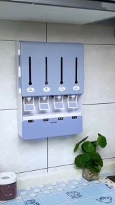 Kitchen Condiments Organizer Wall Mounted Shelf White Wall Storage Seasoning Box