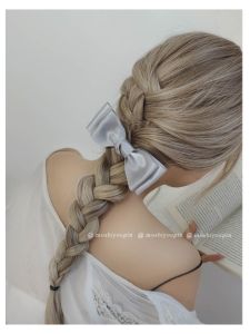 Double Layer Large Bow Hair Clip Elegant Sweet Cute Solid Color Creamy 3D Spring Hair Clip Girls Hair Accessories