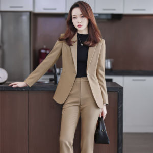RYRYSTYLE Autumn and Winter Womens Long sleeved Professional Suit Formal Pants Set Interview Sales 9620 Blazer