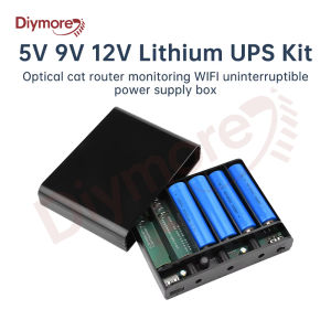 DC UPS Optical Cat Router Uninterruptible Power Supply Box 5V9V12V Peak 60W 6*18650 Li-ion Battery Solder Free Power Box DIY Kit