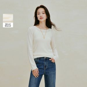 INMAN | Ruffled Edge Wool Sweater Slimming Long Sleeve for Layering