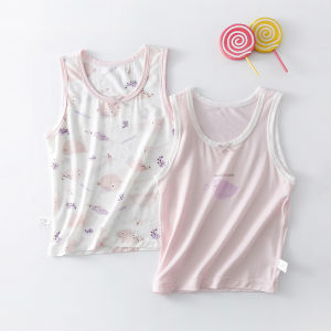 2-Piece Tencel Modal Boneless Children Straps Vest Men and Women Baby Thin Summer Sleeveless Base Pajamas
