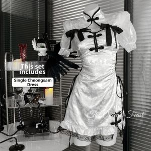 Seductive Temptation Advanced High-Slit Cheongsam Style Nightdress