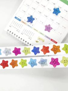 สติกเกอร์เลเซอร์คัทลายดาว สไมล์ สำหรับเด็ก รางวัลตกแต่ง ฉลากกาวในตัว ขนาด 25 ซม แบบม้วน สำหรับธุรกิจ