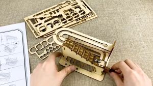 Đồ chơi Lắp ráp gỗ 3D Mô hình Cơ động học Marble Run