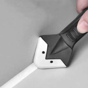 1 ชุด 3-in-1 ซิลิโคนกาวเครื่องมือ-หัวสแตนเลสสําหรับซีลทําความสะอาด & ขูดERGONOMIC ที่จับพลาสติก