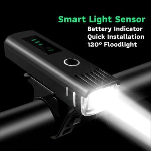 1000LM Super Bright LED Bicycle Front Headlight USB Rechargeable Auto Light Sensing Bike Lamp Waterproof MTB Cycling Head Light