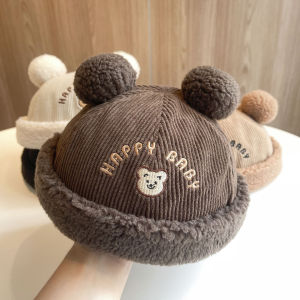 Adorable Bear Ear Warmer Cap for Babies Boys And Girls Autumn Winter Korean Style Child Warmth Hat Non-Flyting Fisherman Cap