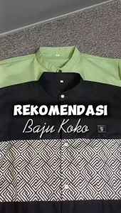 Baju Kemeja Koko Muslim Pria Dewasa Lengan Pendek Katun Kombinasi Batik Pekalongan Motif Kautsar Terbaru Kurta