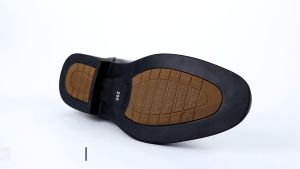 Mens Black Business Laceless Shoes With Heel Office Formal Wear Breathable Soft Shoes For Walking