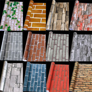 Hotel Wallpaper Self-Adhesive Waterproof Moisture-Proof Scrub Restaurant Shop Decoration Restaurant Facade Imitation Brick Pattern Wallpaper Dormitory