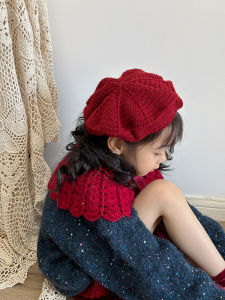 Sephilia Original Girls Knitted Sweater Deep Blue Woolen Diamond Patterned Warm Long Sleeve Half High Collar Autumn Winter Wear