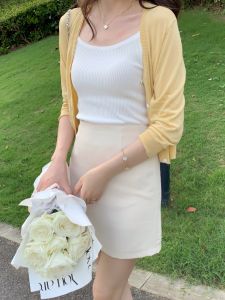 Ice Silk Open Cardigan Womens Summer Thin Skirt Matching High-End Feeling Small Cannon Shoulder Sunshade Cover up Top