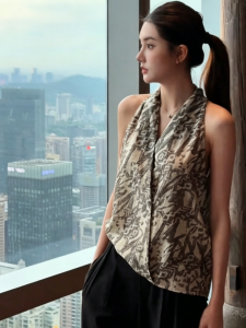 YUEZHONGWEI | Aesthetic Stylish French Style Halter Top and Wide Leg Pants Two-Piece Set