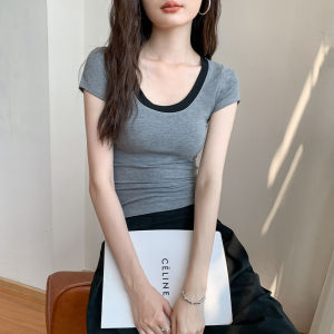 GEBEISHANG | New Summer U-Neck Slim Short Sleeve Women T Shirt