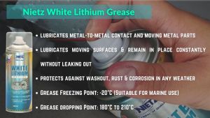 [ NIETZ ] White Lithium Grease 400ml Recommended For Marine Use Heavy Duty