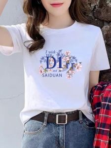 Womens Short Sleeve T-Shirt Pure Cotton Loose Fit Fashionable plus Size Slimming Half Sleeve Top Casual Style Summer Trendy