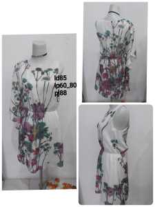 Dress bunga lengan satu