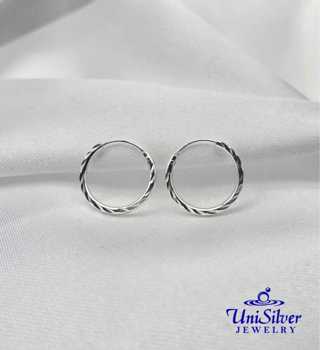 Unisilver 925 Sterling Silver 15mm Hoop Earrings LE559 15Mm Hoop