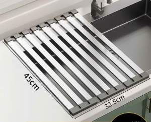Tấm lót thoát nước bồn rửa chén inox 304 – Gấp gọn tiện lợi thiết kế chống trượt đa kích thước phù hợp nhiều loại bồn