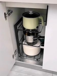 2~8 Layers  Kitchen pan organizer Multilayer adjustable kitchenware storage rack countertop stainles