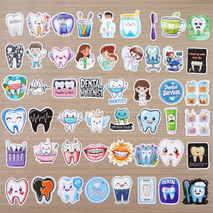 50 Miếng Dán Hình Răng Dễ Thương Hoạt Hình Dùng Trang Trí Bàn Chải Đánh Răng Quà Tặng Chủ Đề Nha Khoa