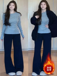 เสื้อชั้นในสตรีสีเทา ทรงเข้ารูป หนา ขนแกะ แฟชั่นฤดูหนาว 2024 เสื้อชั้นในสตรีไซส์ใหญ่ เสื้อชั้นในสตรีสีเทา