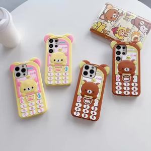 EOENKK | Cute Cartoon Telephone Rilakkuma Phone Case For Samsung Galaxy S26 S25 S24 S23 S22 S21 Plus Ultra FE A33 A16 A15 A14 Back Cover
