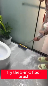 [SG Local Stock]Upgrade 5 in 1 Floor Cleaning Brush Long Handle Brush Cleaning Toilet Brush Cleaning Brush Magic Broom