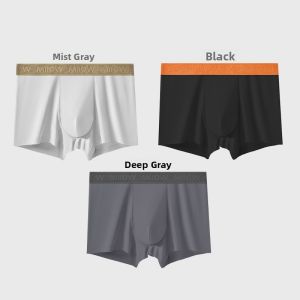 miiow | MiiOW Modal Ice Silk Sports Briefs Mens Underwear Breathable Flat Angle Pants Comfortable Seamless Mid Waist Design