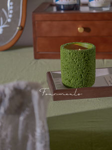 Handmade Aromatherapy Candle in Cement Cup Summer Green Bedroom Indoor Gift Box Birthday Present High End Small Batch