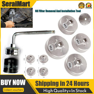 🚚 Local Delivery🚚Universal Aluminum Oil Filter Wrench Set For Toyota/Honda/Mitsubishi - 14-Flute Non-Slip Grip With 65-101mm Range Heavy Duty Car Repair Tool ﻿