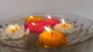 ดอกบัว เทียนลอย เทียนดอกบัว เทียนดอกบัวพับ เทียนดอกบัวหลวง