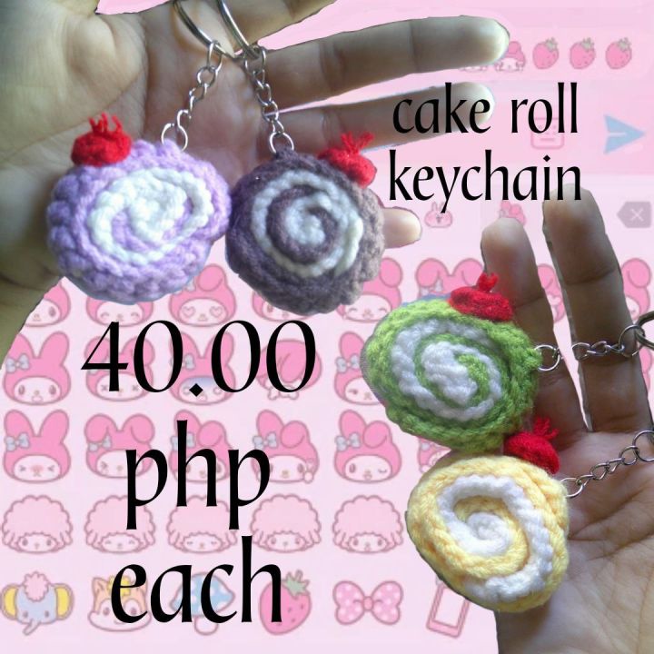 Swiss roll Crochet Keychain | Lazada PH