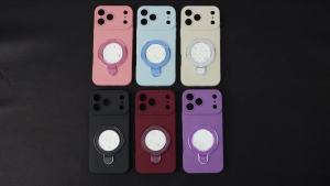 Faux Leather Phone Case for Samsung Galaxy A53 A52 A17 A33 A22 A21 A14 A12 Glow-in-the-Dark Ring Holder Camera Lens Protection