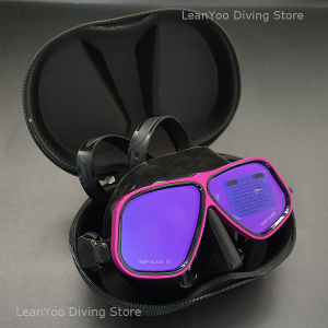 Apollo Style Pro Diving Mask with Neoprene Strap - Colorful Electroplated Tempered Glass Low Volume Freediving Goggles