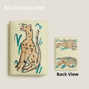 Handmade Colored Painted Goat Leather Business Card Holder Multiple Slots