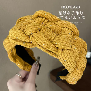 Retro Star Weave Hairband Womens Fashionable High Forehead Small Face Illusory Hair Accessory Elegant Sensation